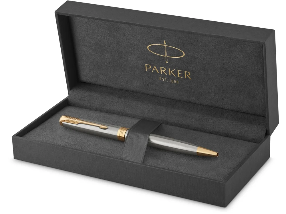 Ручка шариковая Parker Sonnet Core Stainless Steel GT серебристый/золотистый - фото 4