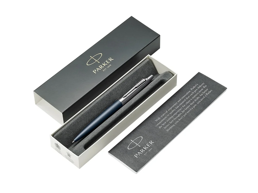 Ручка шариковая Parker Jotter XL Matte синий/серебристый - фото 3