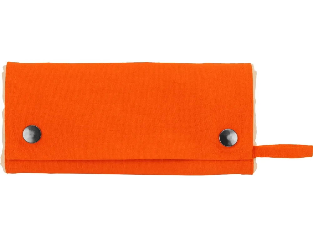 Складная хлопковая сумка для шопинга Gross с карманом 180 г/м2 натуральный/оранжевый - фото 13