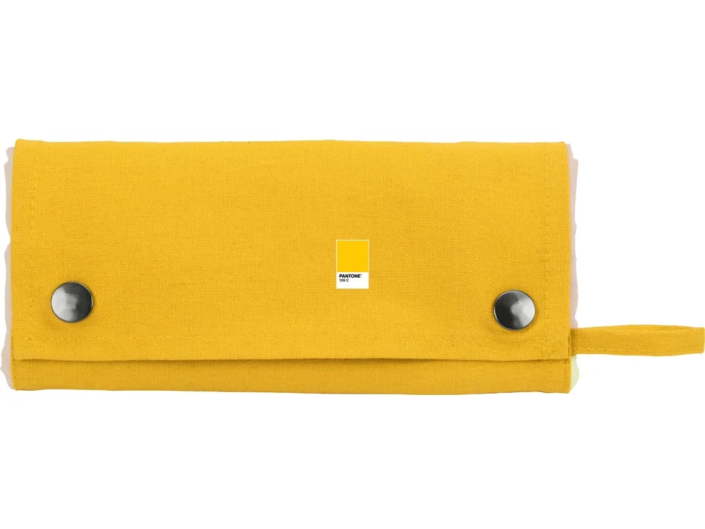 Складная хлопковая сумка для шопинга Gross с карманом 180 г/м2 натуральный/желтый - фото 13