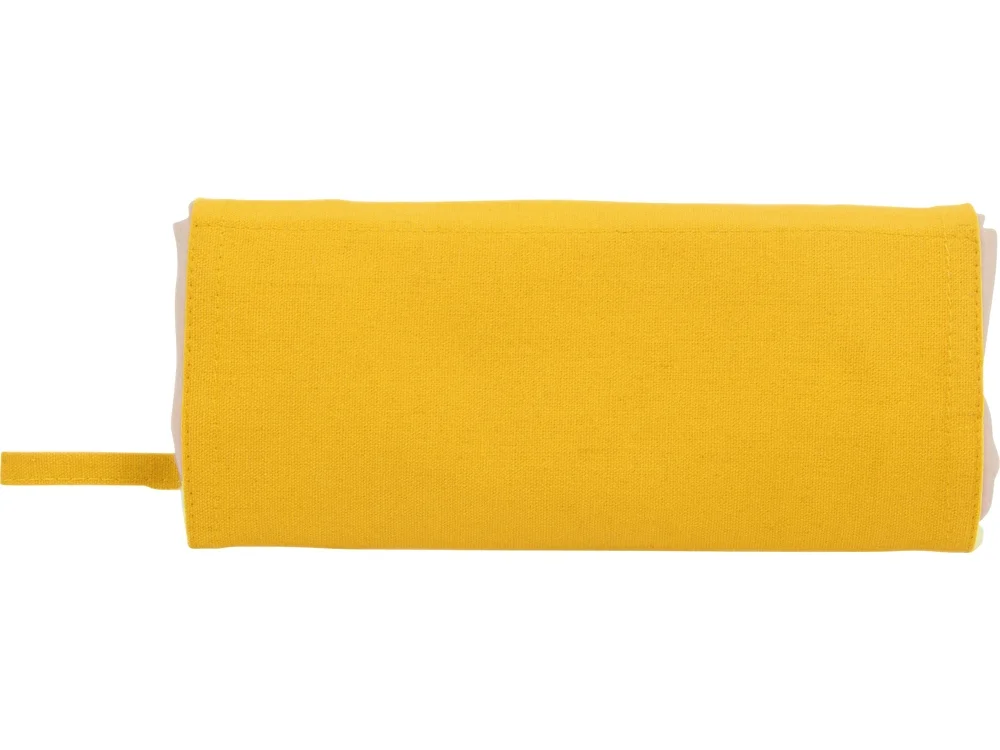 Складная хлопковая сумка для шопинга Gross с карманом 180 г/м2 натуральный/желтый - фото 14