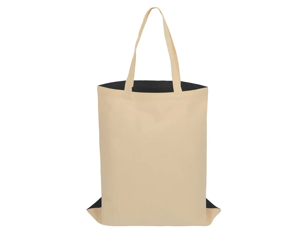 Сумка для шопинга Twin двухцветная из хлопка 180 г/м2 черный/натуральный - фото 5