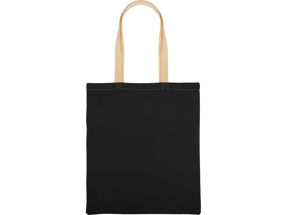 Сумка для шопинга Twin двухцветная из хлопка 180 г/м2 черный/натуральный - фото 6