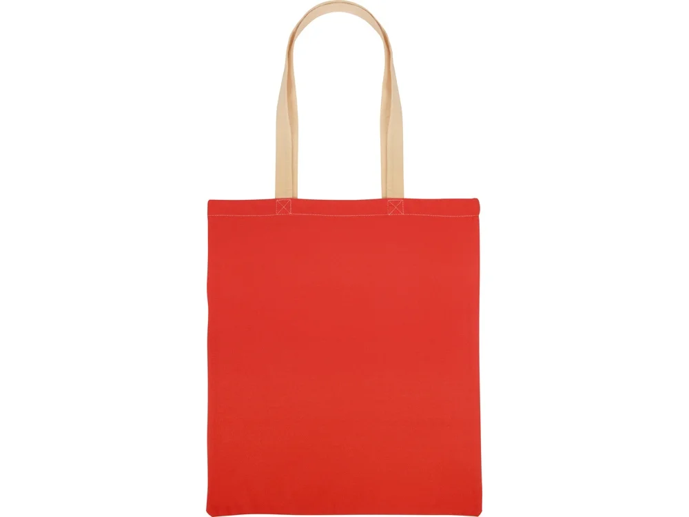 Сумка для шопинга «Twin» двухцветная из хлопка, 180 г/м2, красный/натуральный - фото 6