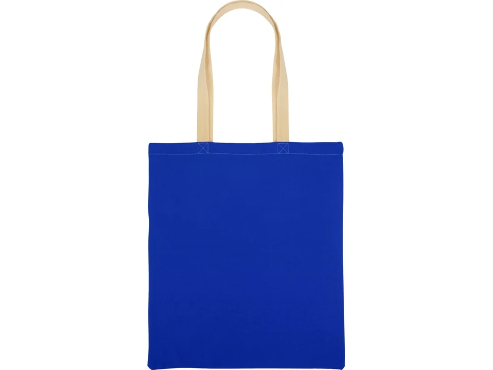 Сумка для шопинга «Twin» двухцветная из хлопка, 180 г/м2, синий/натуральный - фото 6
