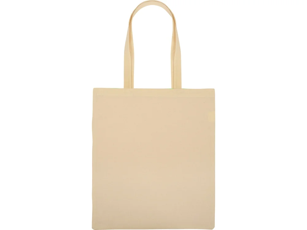 Сумка для шопинга Twin двухцветная из хлопка 180 г/м2 зеленое яблоко/натуральный - фото 7