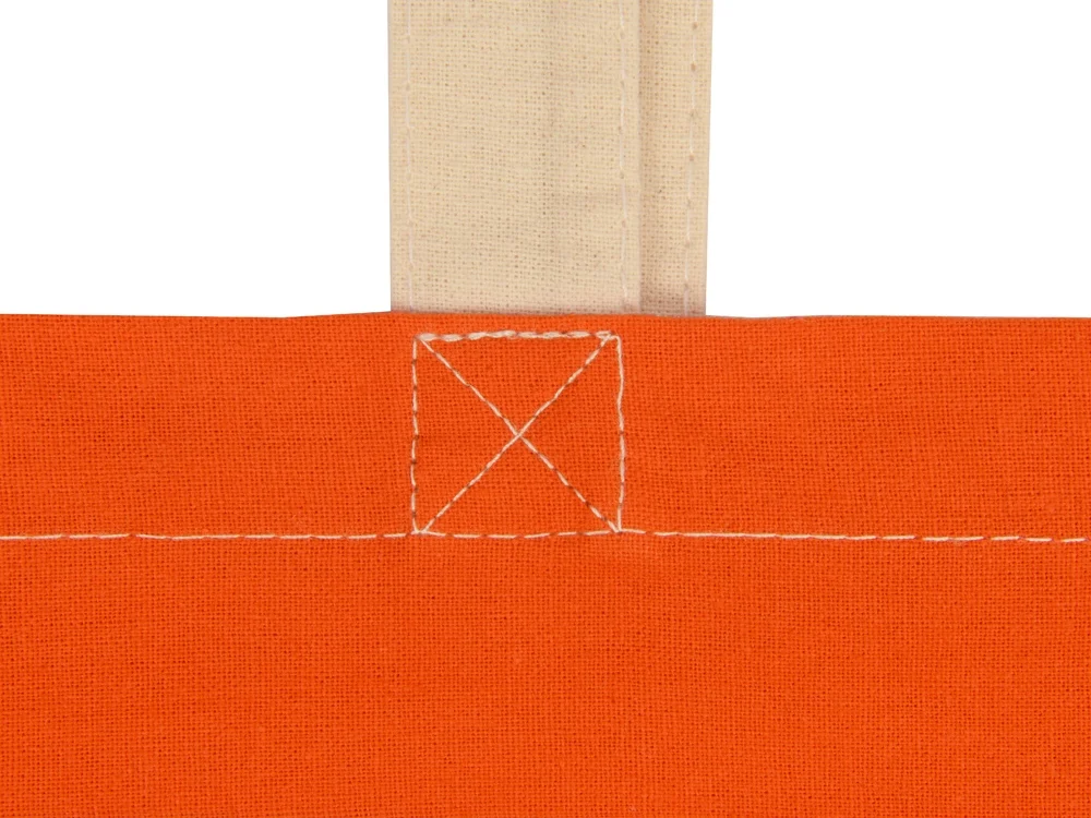 Сумка для шопинга Twin двухцветная из хлопка 180 г/м2 оранжевый/натуральный - фото 8