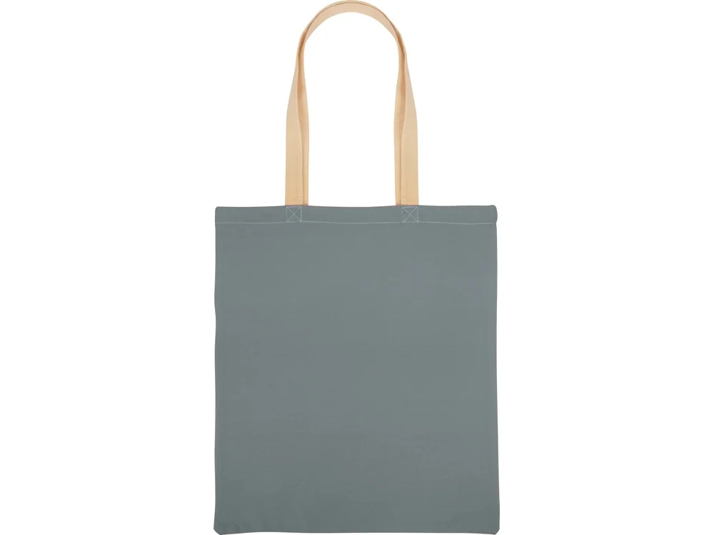 Сумка для шопинга Twin двухцветная из хлопка 180 г/м2 серый натуральный - фото 6