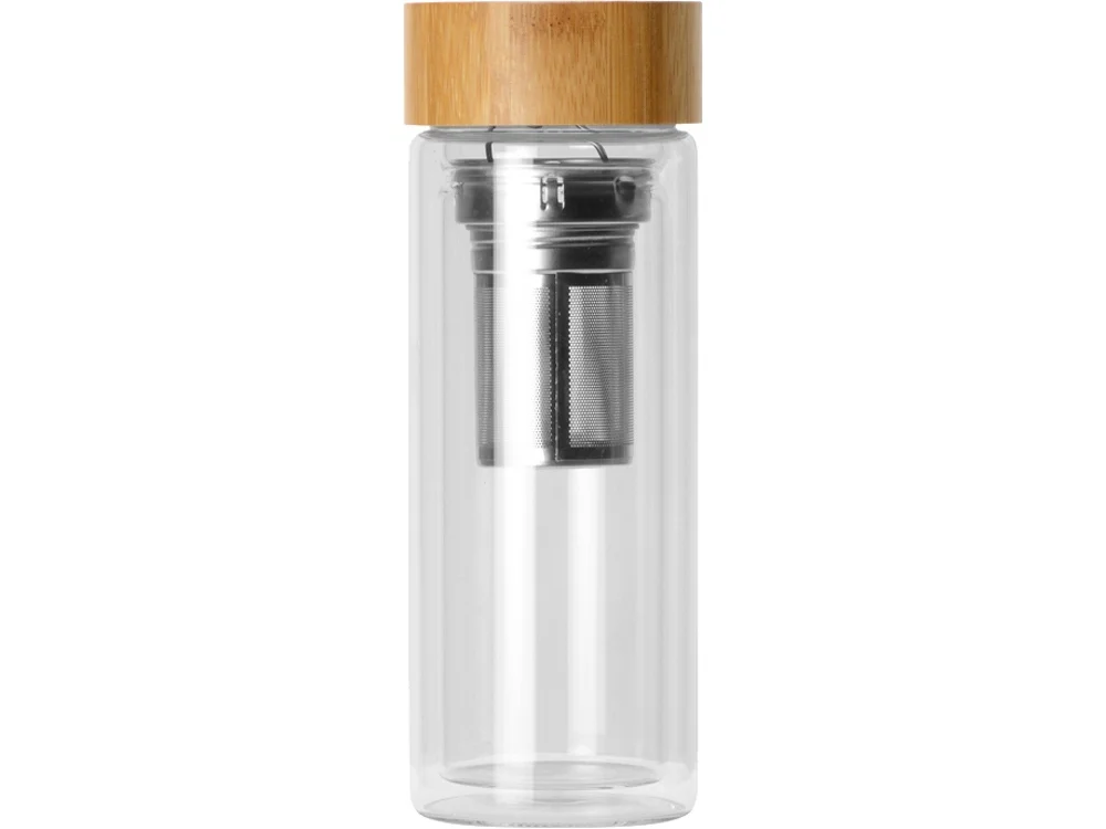 Стеклянный термос с ситечком «Badachu», прозрачный, натуральный, серебристый, 320 мл - фото 5