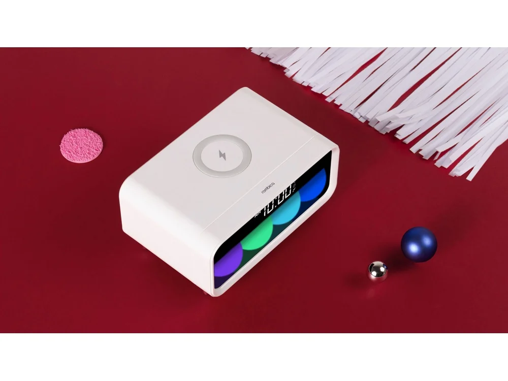 Часы с беспроводным зарядным устройством Timebox 1 белый - фото 9