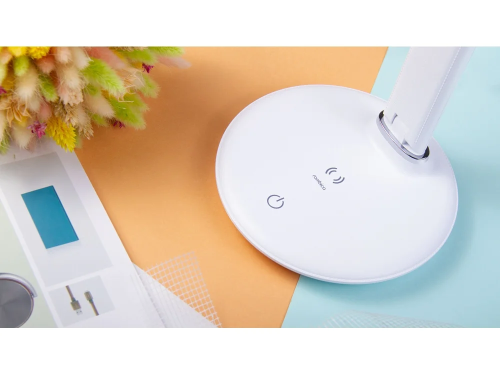 Настольная лампа с беспроводной зарядкой LED FAROS белый - фото 7