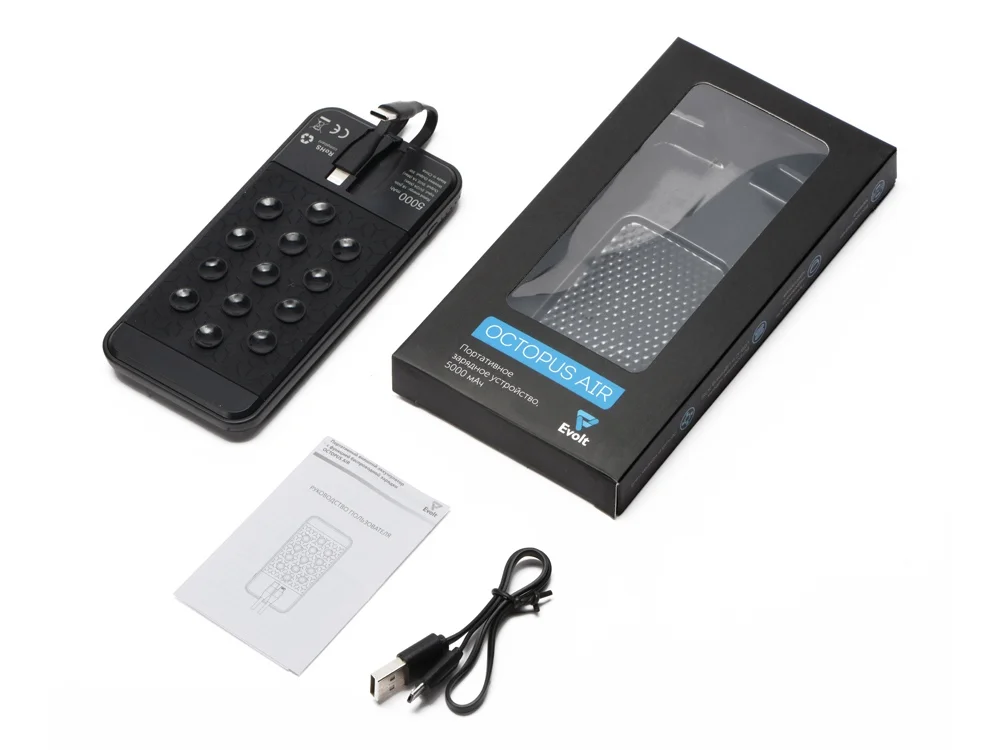 Портативное беспроводное зарядное устройство Octopus Air 5000 mAh черный - фото 7