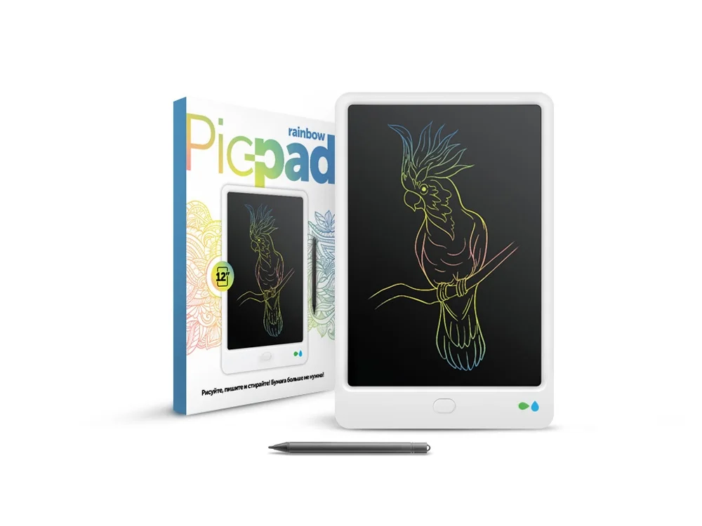 Планшет для рисования Pic-Pad Rainbow с ЖК экраном белый черный - фото 2
