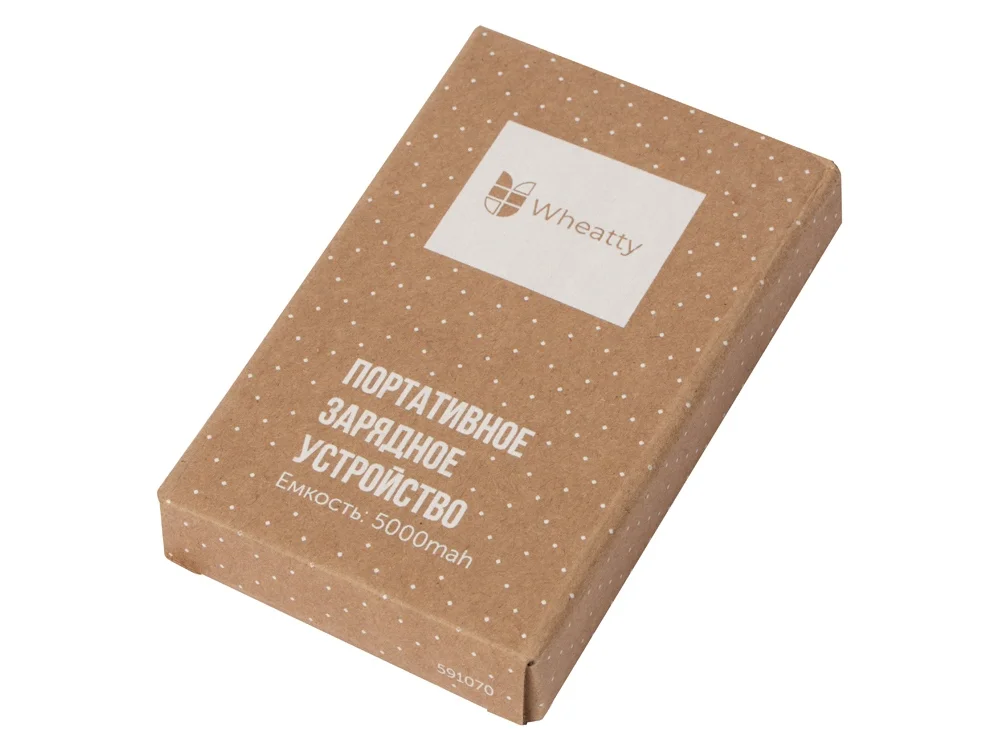 Внешний аккумулятор Wheatty из пшеничной соломы 5000 mAh бежевый - фото 10