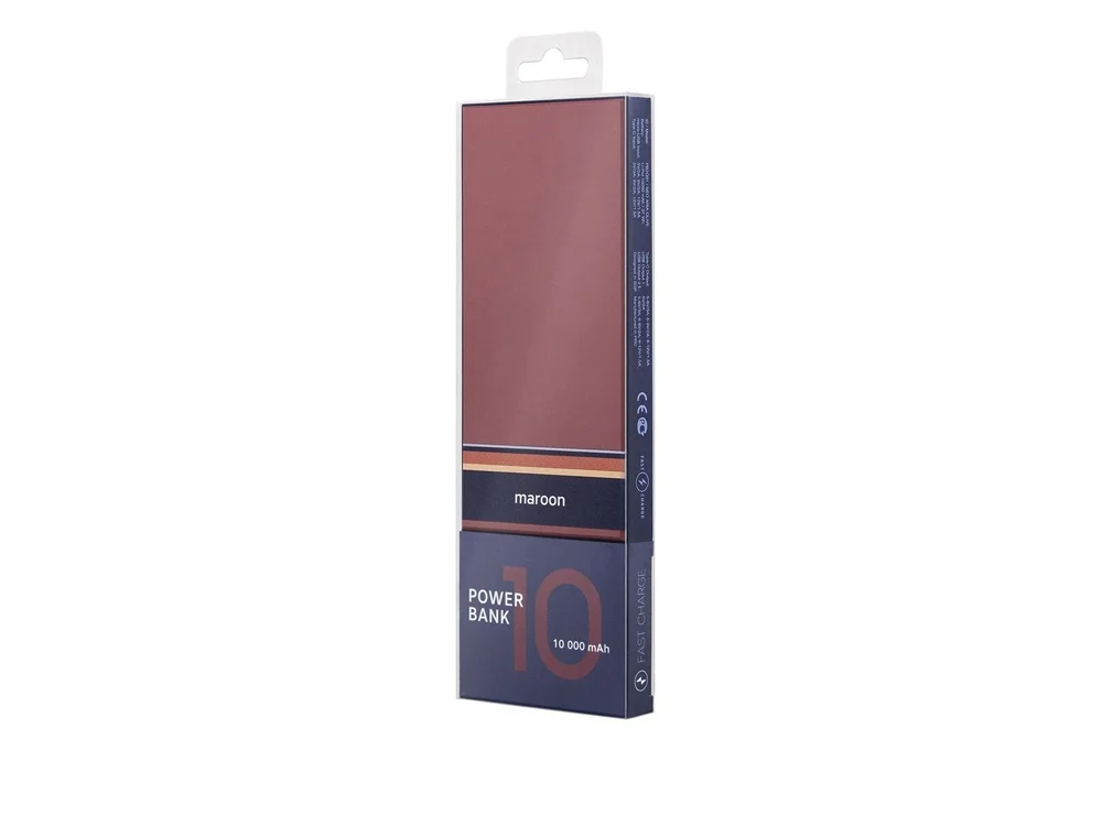 Внешний аккумулятор NEO ARIA 10000 mAh бордовый/синий - фото 4