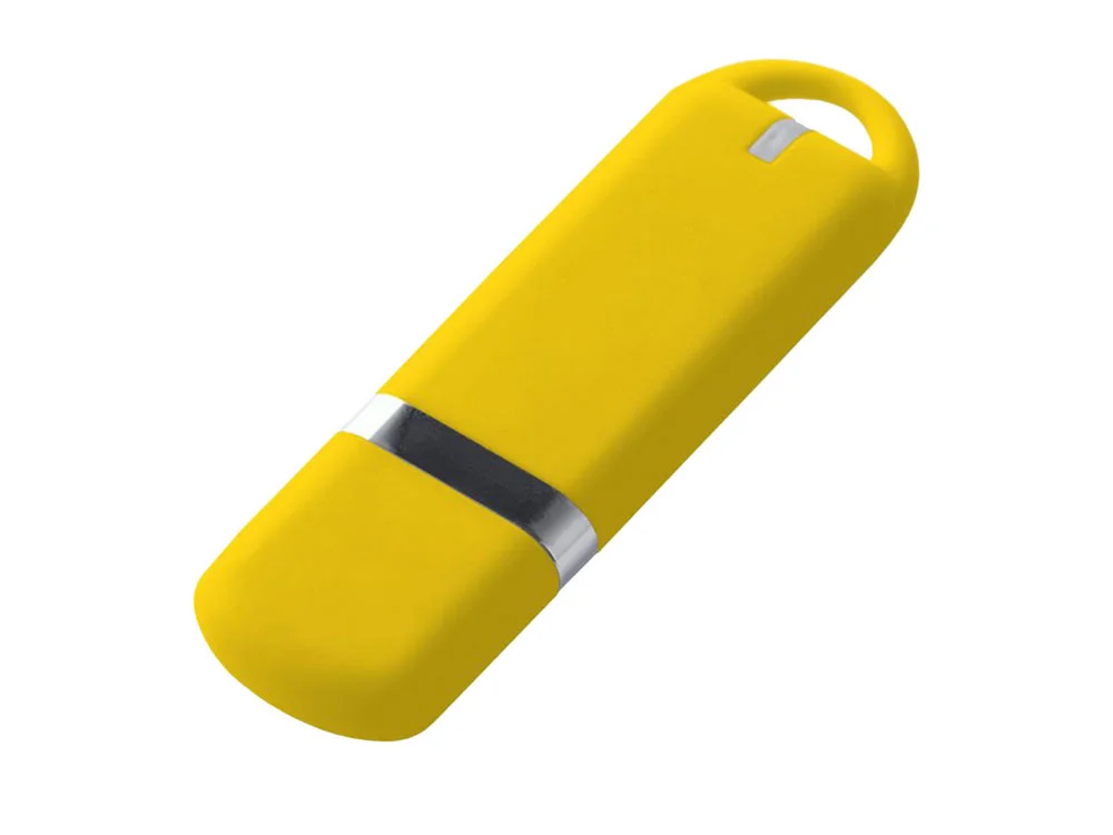 USB 2.0- флешка на 32 Гб soft-touch желтый 32Gb - фото 1