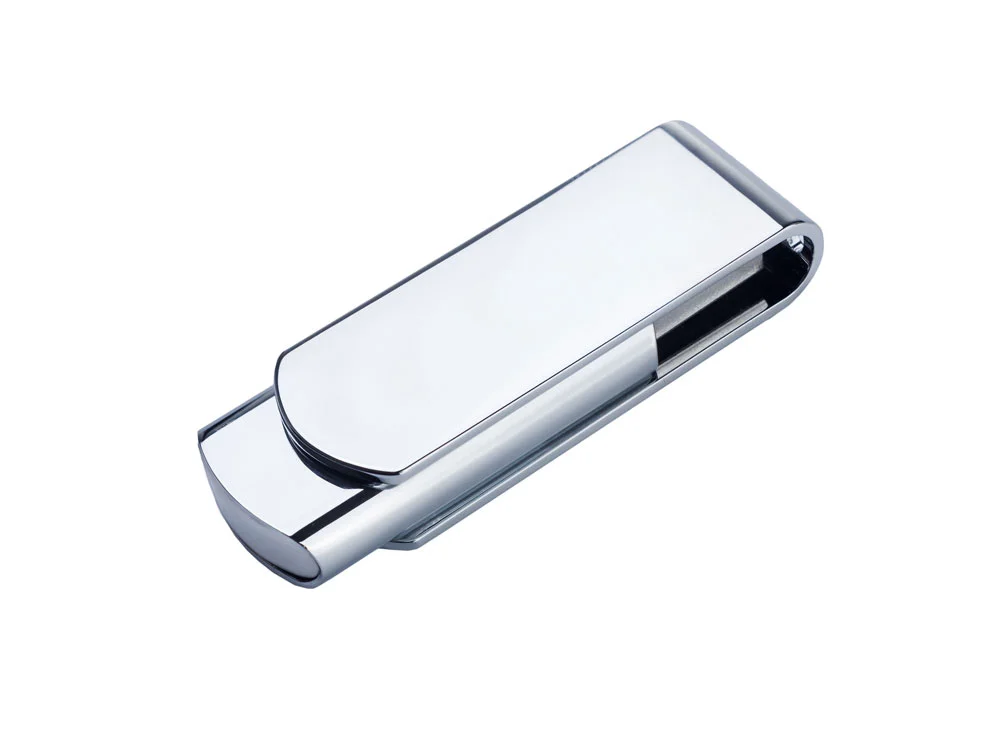 USB 2.0- флешка на 32 Гб глянцевая поворотная серебристый/глянец 32Gb - фото 2