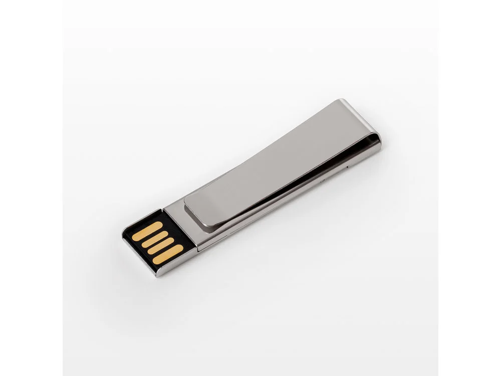 USB 2.0- флешка на 4 Гб Зажим серебристый 4Gb - фото 1