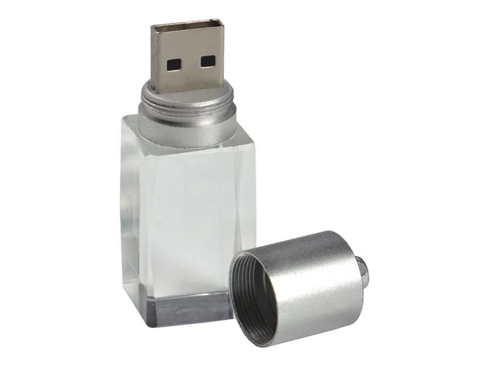 USB 2.0- флешка на 16 Гб в виде большого кристалла серебристый 16Gb - фото 2