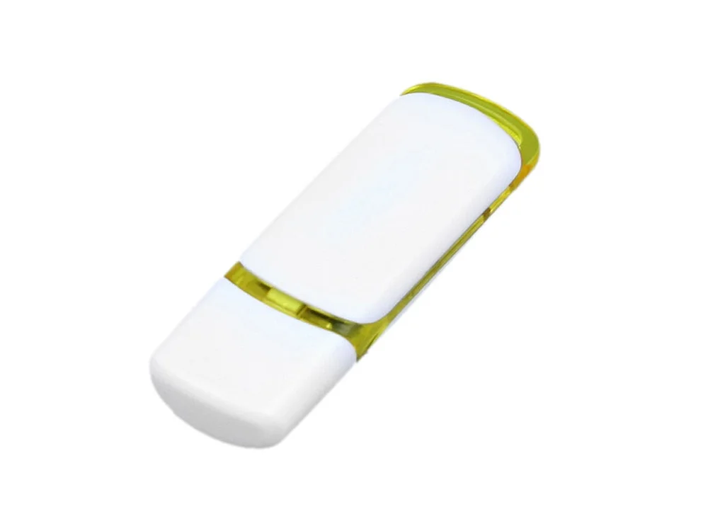 USB 3.0- флешка на 64 Гб с цветными вставками белый/желтый 64Gb - фото 3