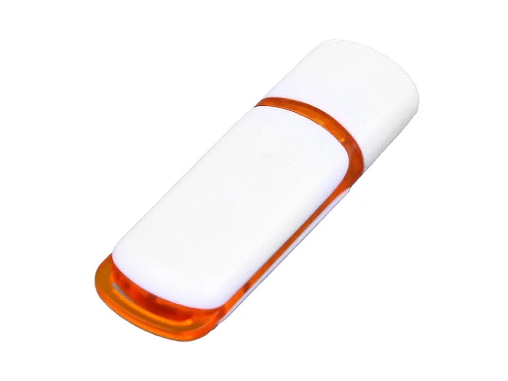 USB 3.0- флешка на 128 Гб с цветными вставками белый/оранжевый 128Gb - фото 3