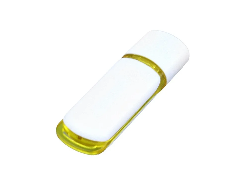 USB 3.0- флешка на 128 Гб с цветными вставками белый/желтый 128Gb - фото 1