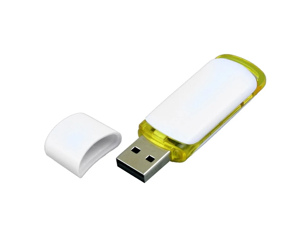 USB 3.0- флешка на 128 Гб с цветными вставками белый/желтый 128Gb - фото 2