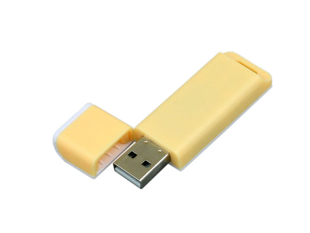 USB 3.0- флешка на 64 Гб с оригинальным двухцветным корпусом желтый/белый 64Gb - фото 2