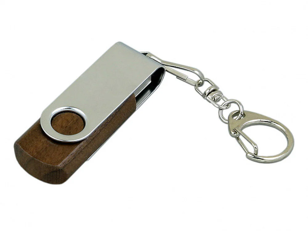 USB 3.0- флешка промо на 64 Гб с поворотным механизмом коричневый/серебристый 64Gb