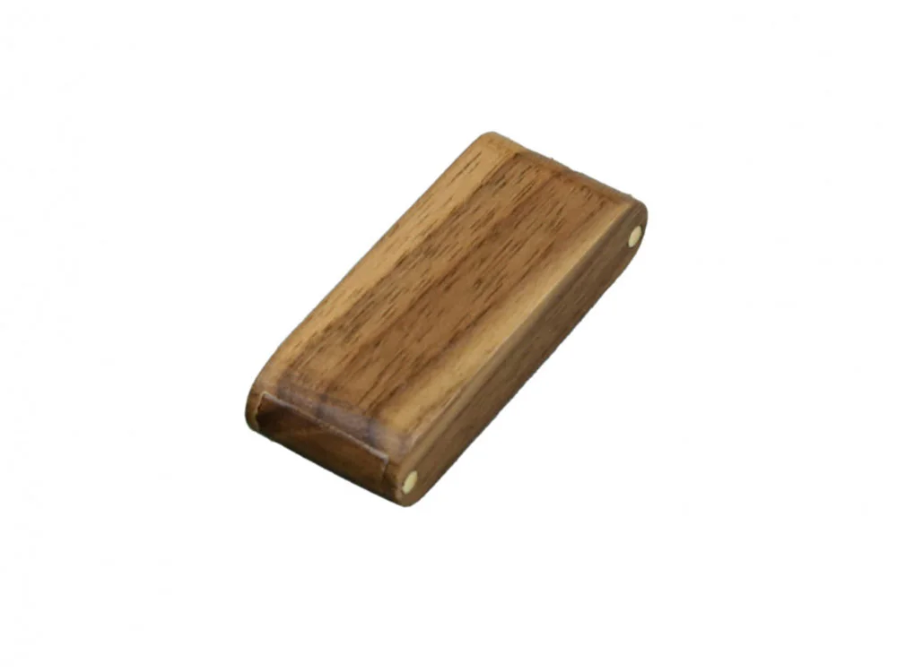 USB 2.0- флешка на 16 Гб прямоугольной формы с раскладным корпусом коричневый 16Gb - фото 1