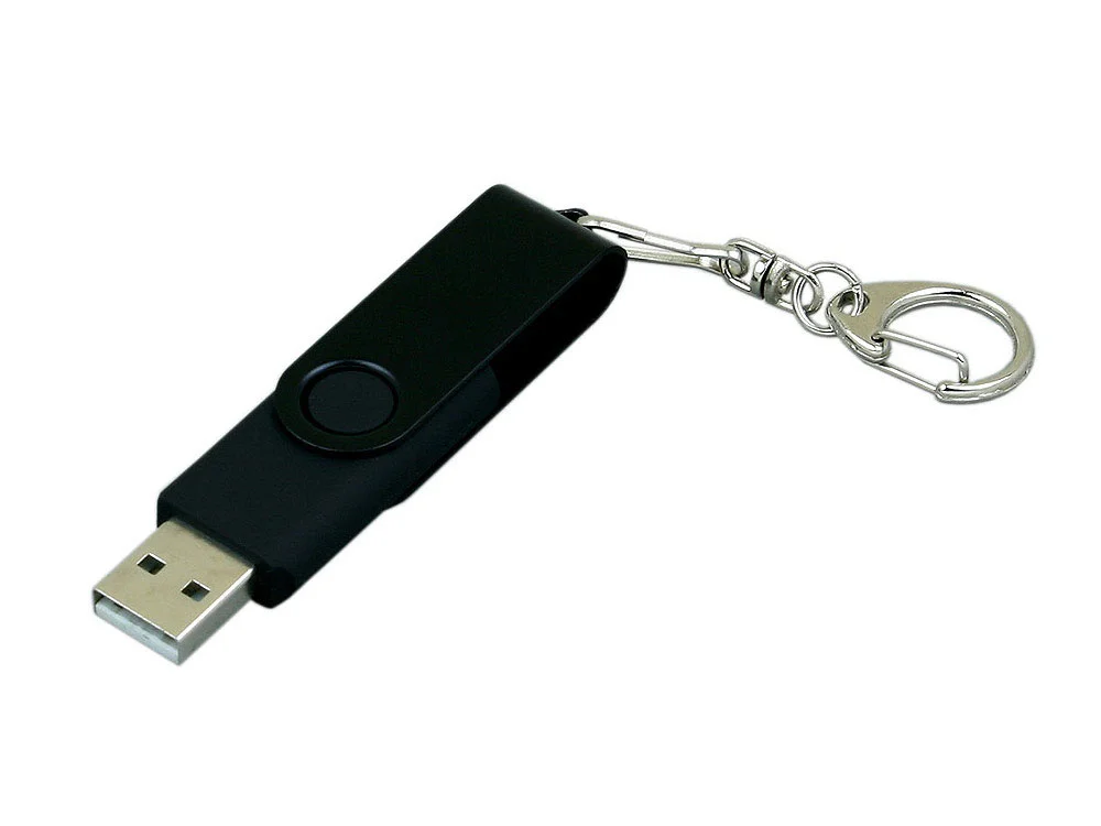 USB 3.0- флешка промо на 128 Гб с поворотным механизмом и однотонным металлическим клипом черный 128Gb - фото 2