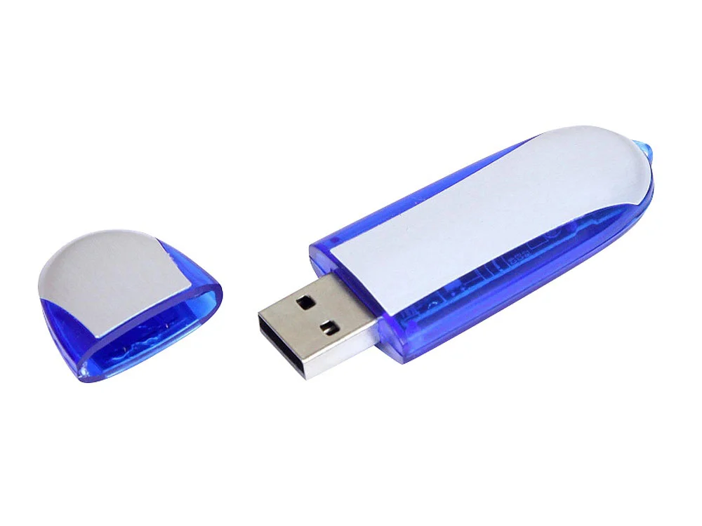 USB 3.0- флешка промо на 32 Гб овальной формы синий 32Gb - фото 2