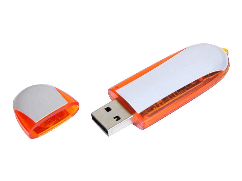 USB 3.0- флешка промо на 32 Гб овальной формы оранжевый 32Gb - фото 2