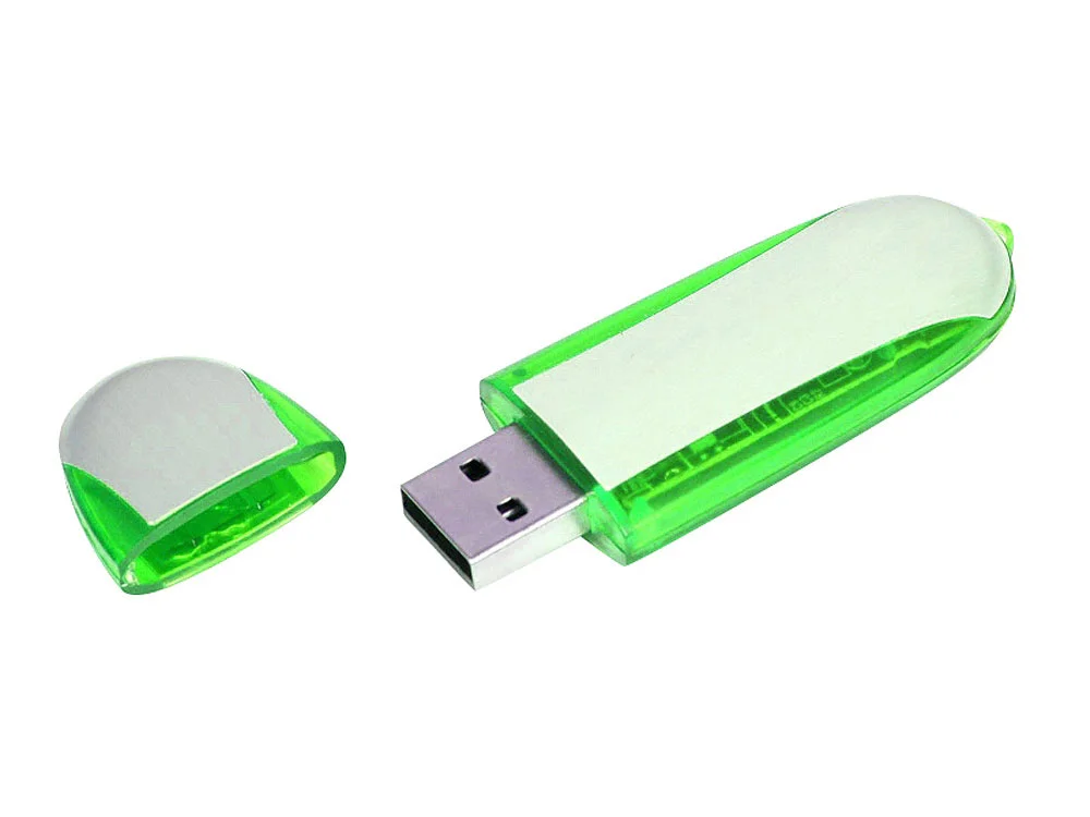 USB 3.0- флешка промо на 32 Гб овальной формы зеленый 32Gb - фото 2