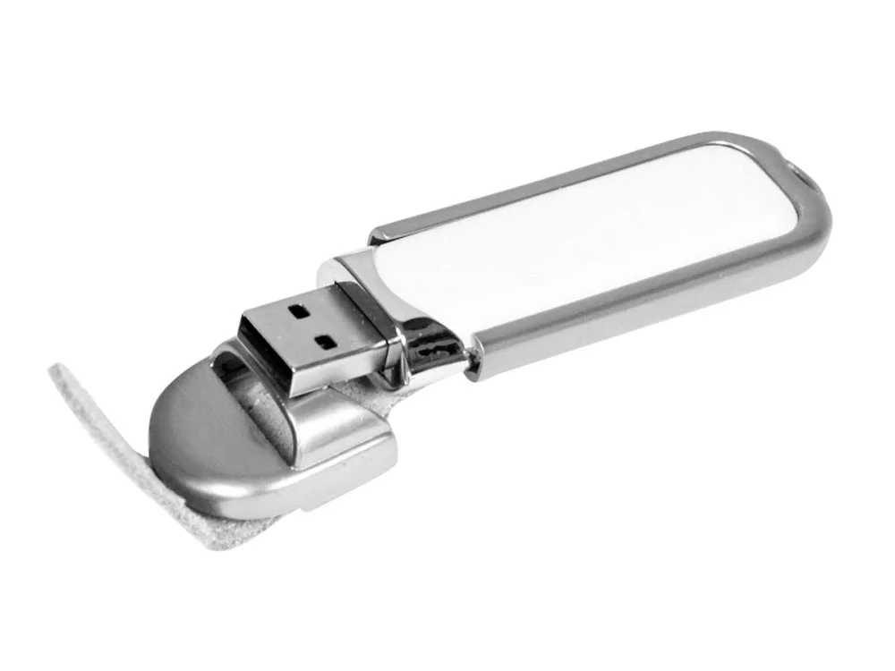USB 3.0- флешка на 32 Гб с массивным классическим корпусом белый/серебристый 32Gb - фото 2