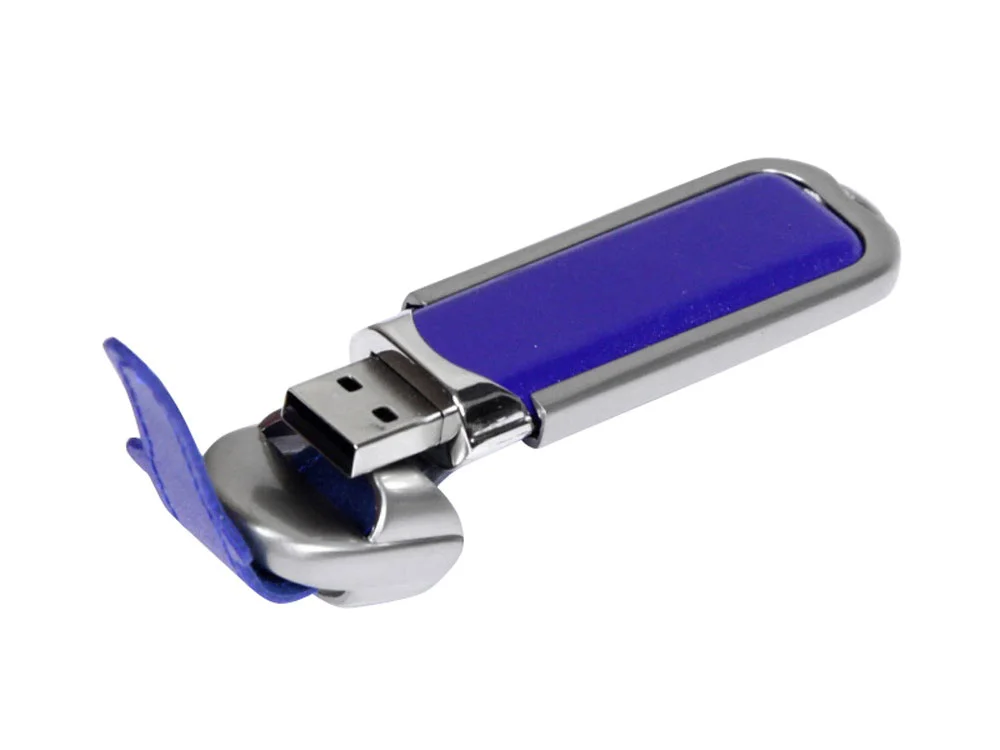 USB 3.0- флешка на 64 Гб с массивным классическим корпусом синий/серебристый 64Gb - фото 2