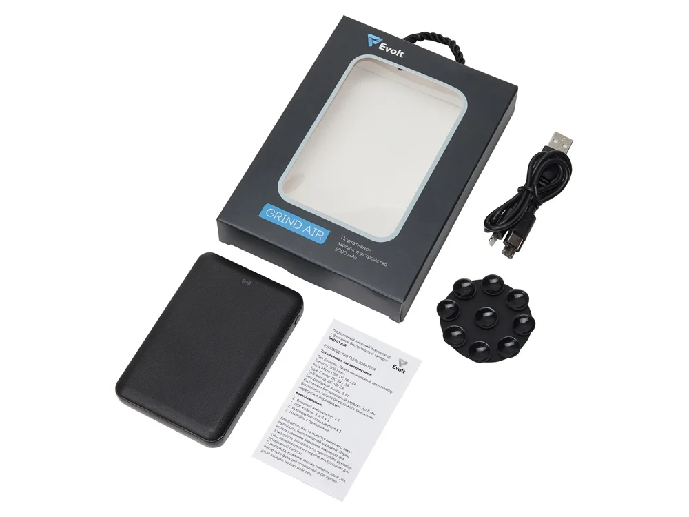 Беспроводной внешний аккумулятор Grind Air 5000 mAh черный - фото 3