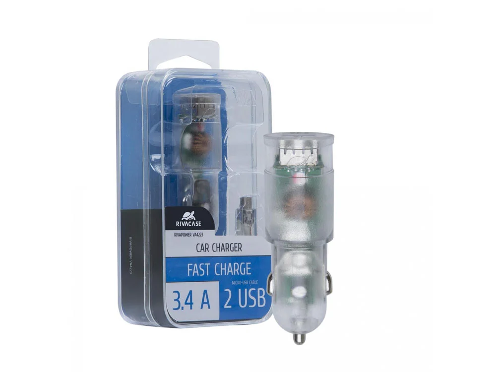 Автомобильное зарядное устройство VA4223, прозрачный - фото 2