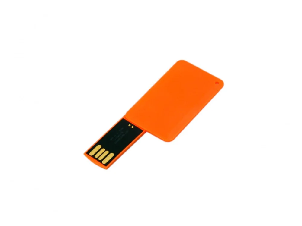 USB 2.0- флешка на 8 Гб в виде пластиковой карточки оранжевый 8Gb - фото 2