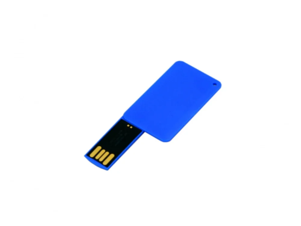 USB 2.0- флешка на 16 Гб в виде пластиковой карточки синий 16Gb - фото 2
