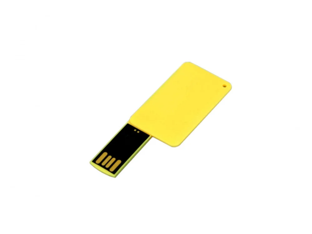 USB 2.0- флешка на 16 Гб в виде пластиковой карточки желтый 16Gb - фото 2