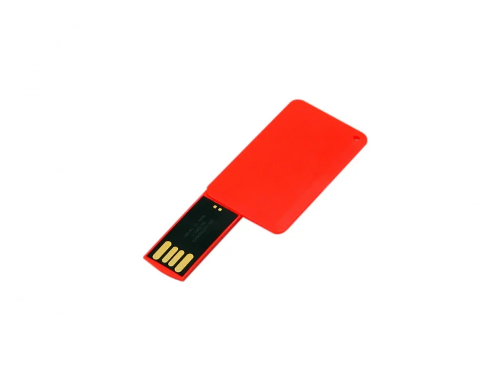 USB 2.0- флешка на 32 Гб в виде пластиковой карточки красный 32Gb - фото 2