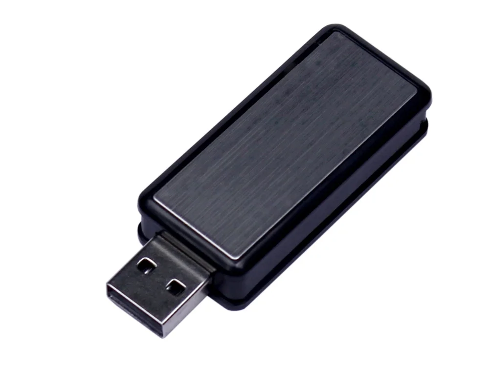 USB 3.0- флешка промо на 64 Гб прямоугольной формы выдвижной механизм черный 64Gb