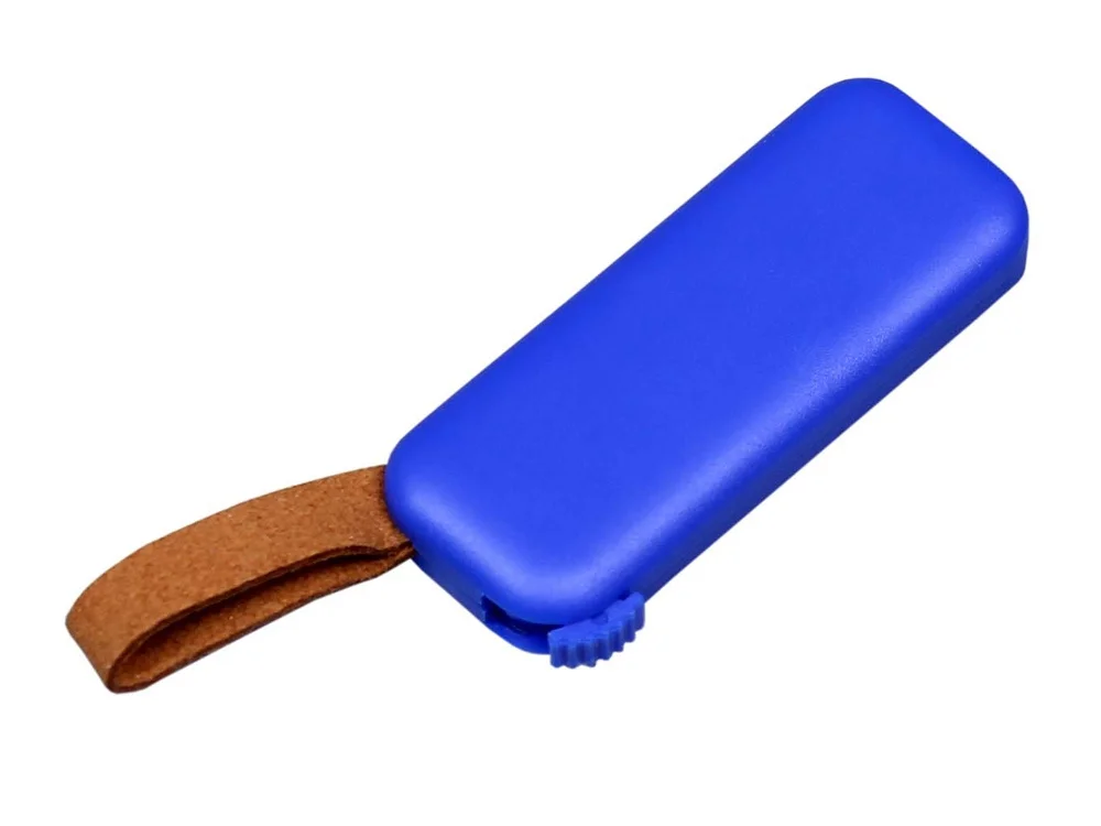 USB 2.0- флешка промо на 32 Гб прямоугольной формы выдвижной механизм синий 32Gb - фото 2