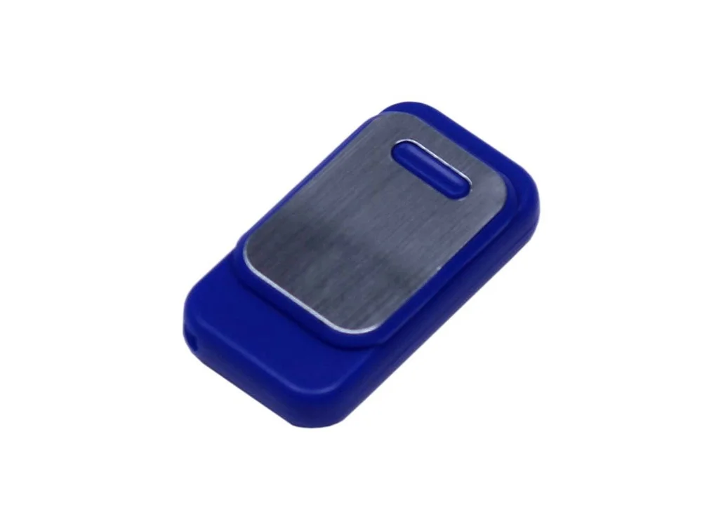 USB 2.0- флешка промо на 32 Гб прямоугольной формы выдвижной механизм синий 32Gb - фото 2