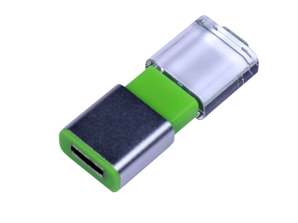 USB 2.0- флешка промо на 32 Гб прямоугольной формы выдвижной механизм зеленый 32Gb - фото 2