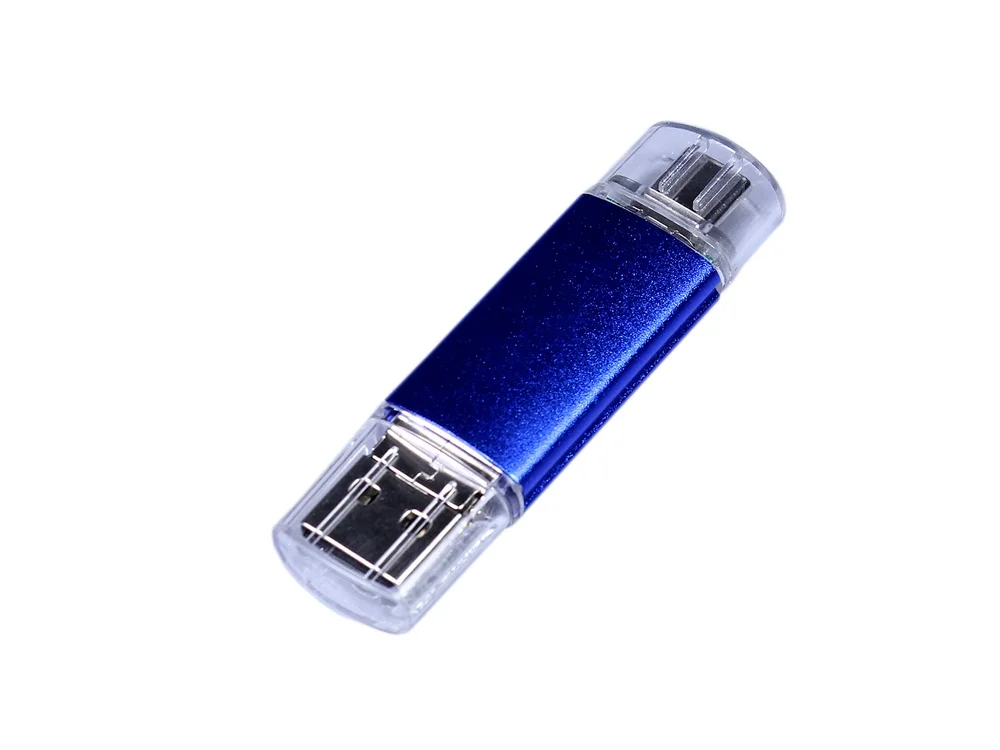 USB 2.0/micro USB/Type-C- флешка на 32 Гб синий 32Gb - фото 1