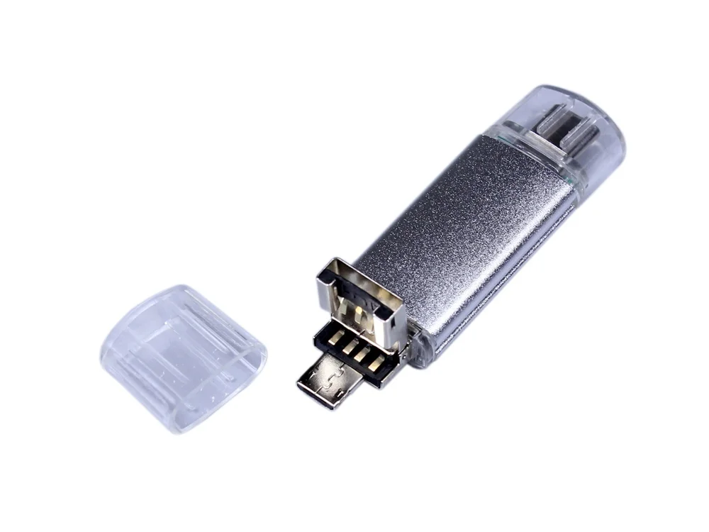 USB 3.0/micro USB/Type-C- флешка на 32 Гб серебристый 32Gb - фото 3