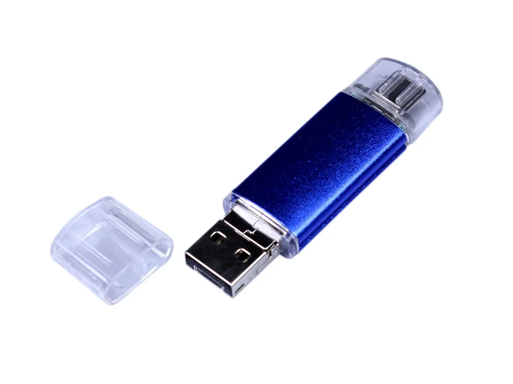 USB 3.0/micro USB/Type-C- флешка на 32 Гб синий 32Gb - фото 2