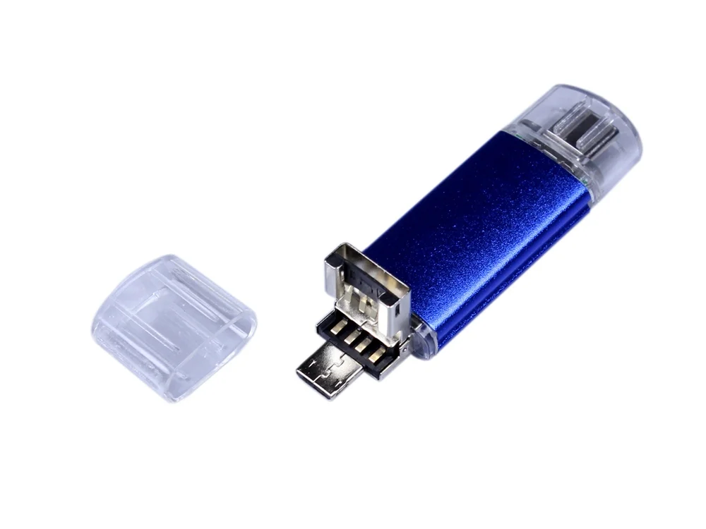 USB 3.0/micro USB/Type-C- флешка на 32 Гб синий 32Gb - фото 3